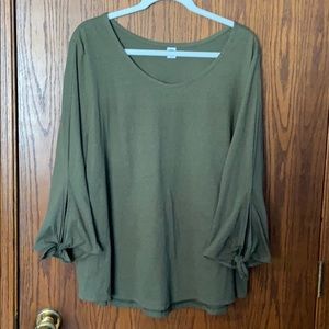 Old Navy Olive Green Tie Sleeve Shirt